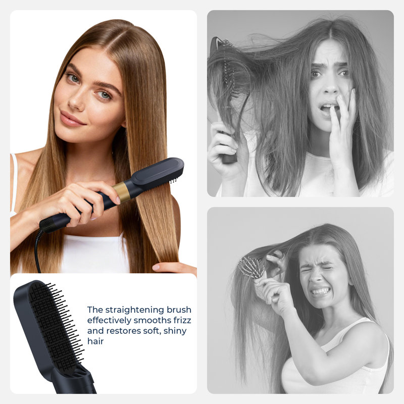 Ensemble de brosse à cheveux 5 en 1, Or / Bleu