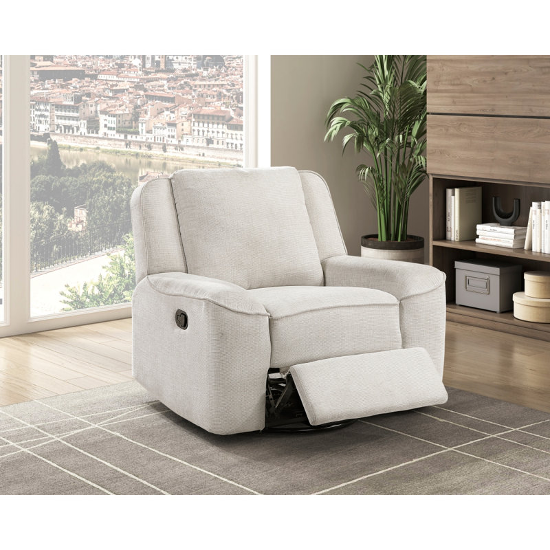 Fauteuil inclinable de luxe luxueux avec revêtement en tissu beige et tissu d'ameublement beige
