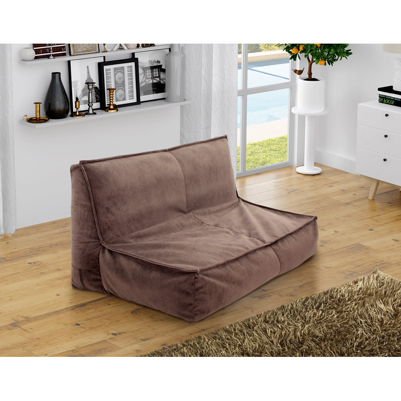 Grand canapé à billes, Microfibre / microsuède moka