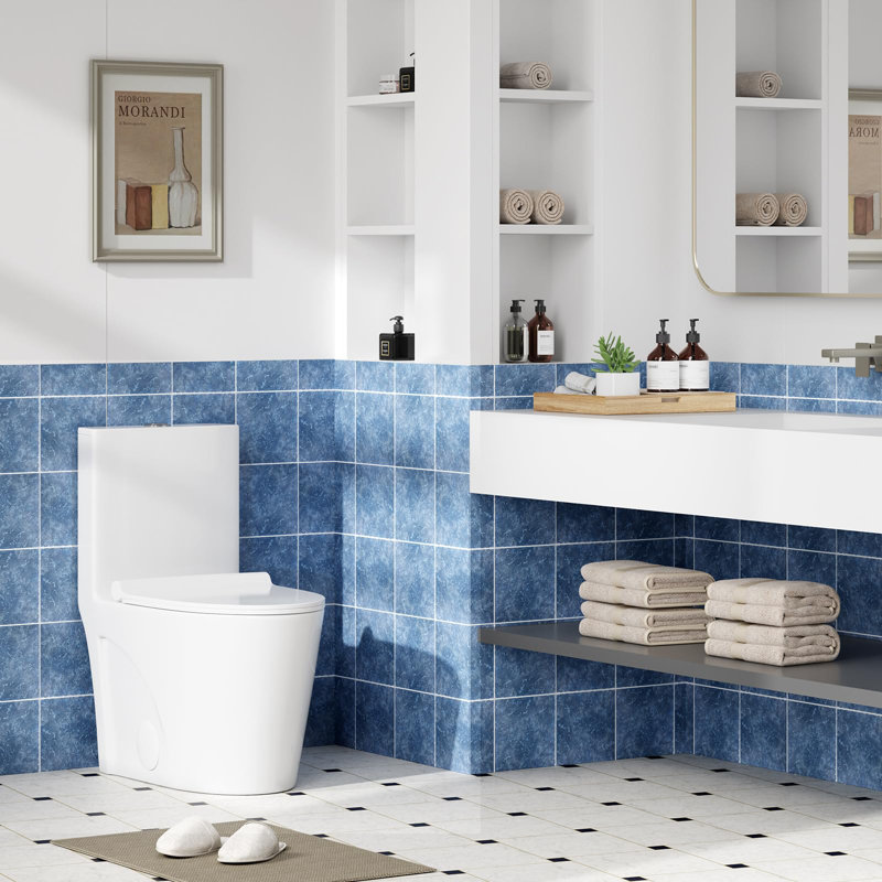 Toilette allongée moderne pour salle de bain, toilette compacte à double chasse 1,1 / 1,6 GPF