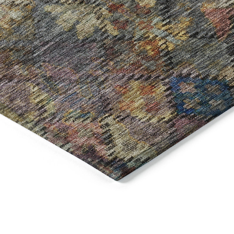 Tapis gris intérieur / extérieur lavable à la machine Segin ACN1109, Tapis de couloir 2 pi 3 po x 7 pi 6 po