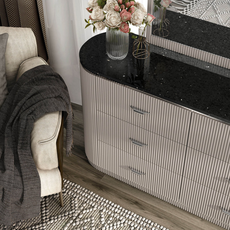 Commode 6 tiroirs avec miroir Godrick