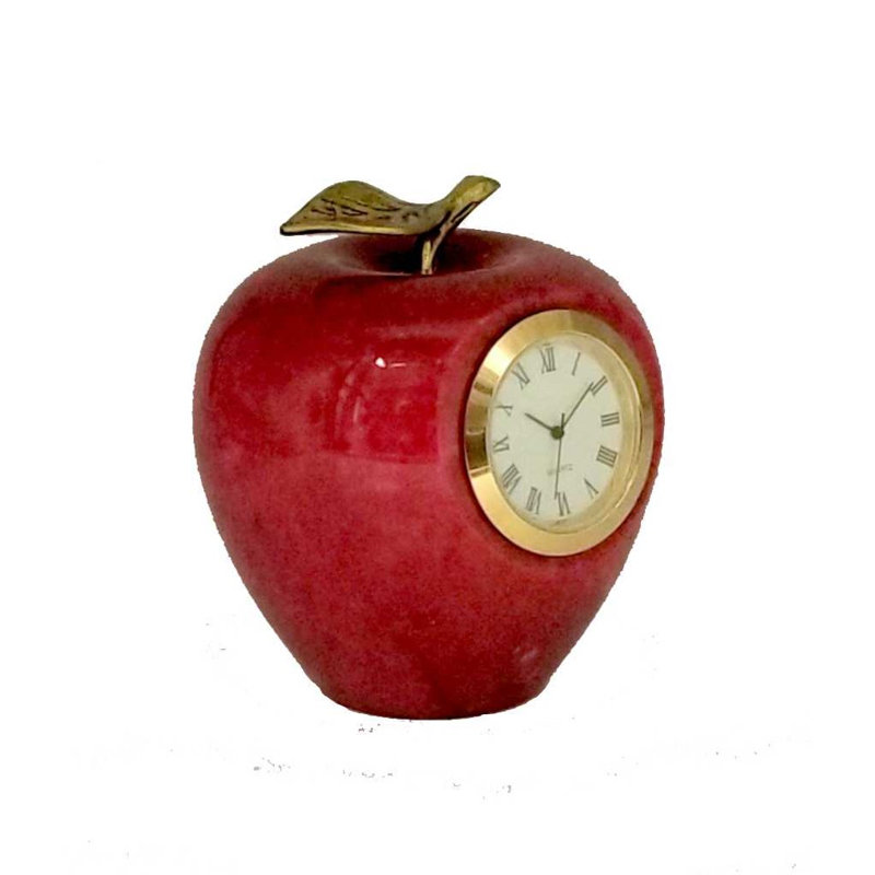 Modern & Contemporary Analog Marble Quartz Movement / Crystal Tabletop Clock in Marble