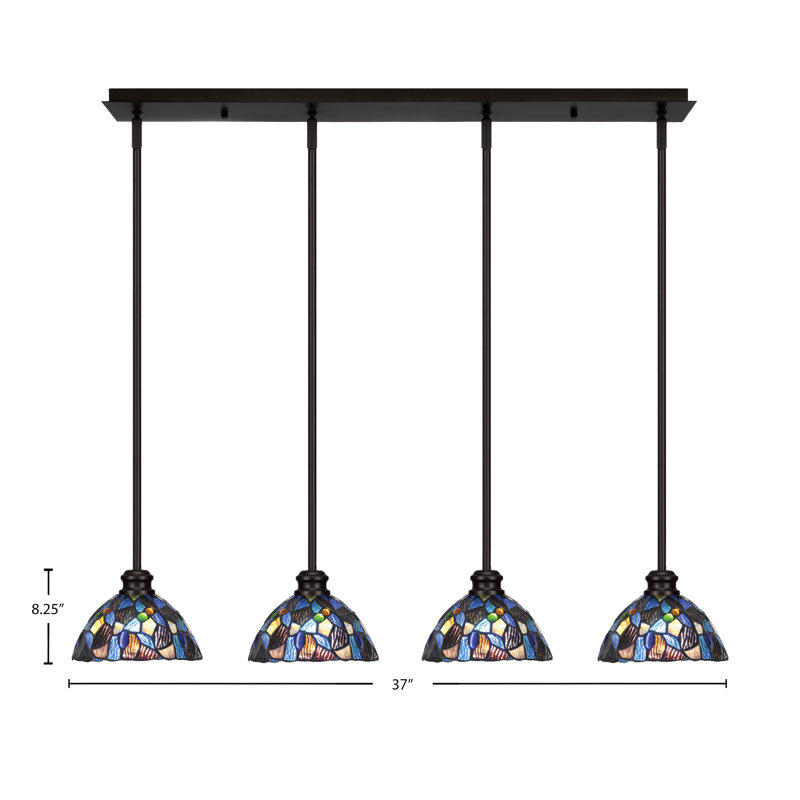 Luminaire suspendu linéaire 4 lumières Edge, Espresso