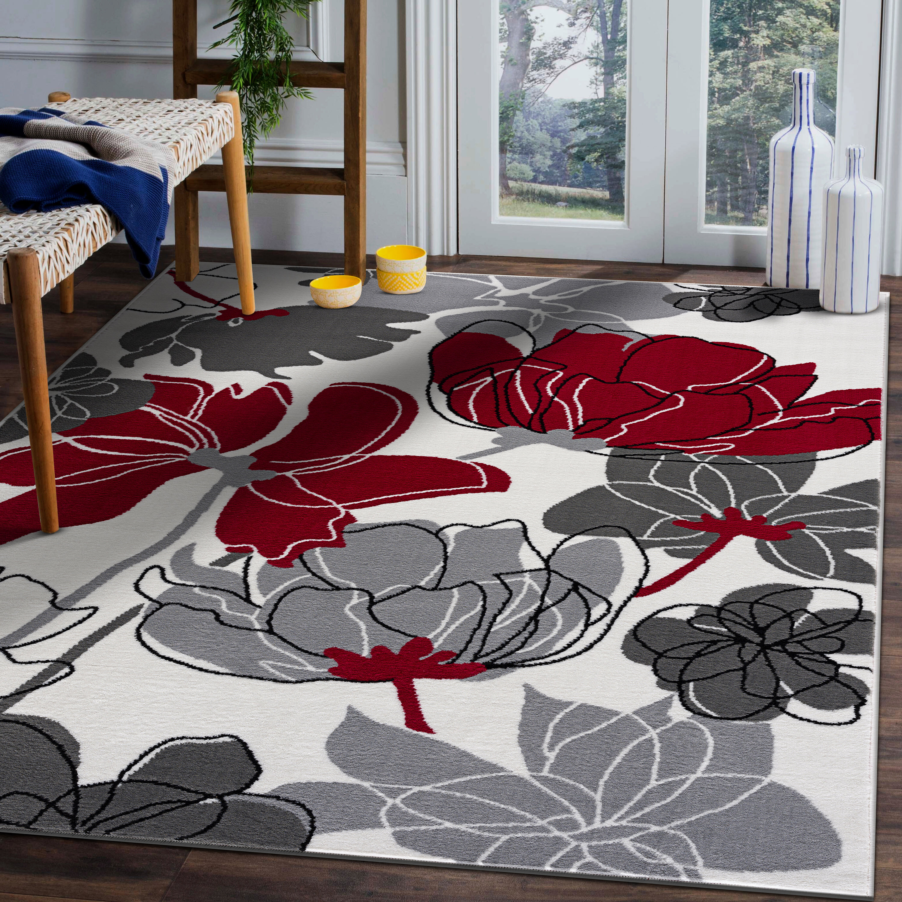 Best Selling Product] Supreme Lv Red Area Rug Living Room Rug