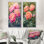 Pivoines dans le potager III - Art mural floral 2 pièces
