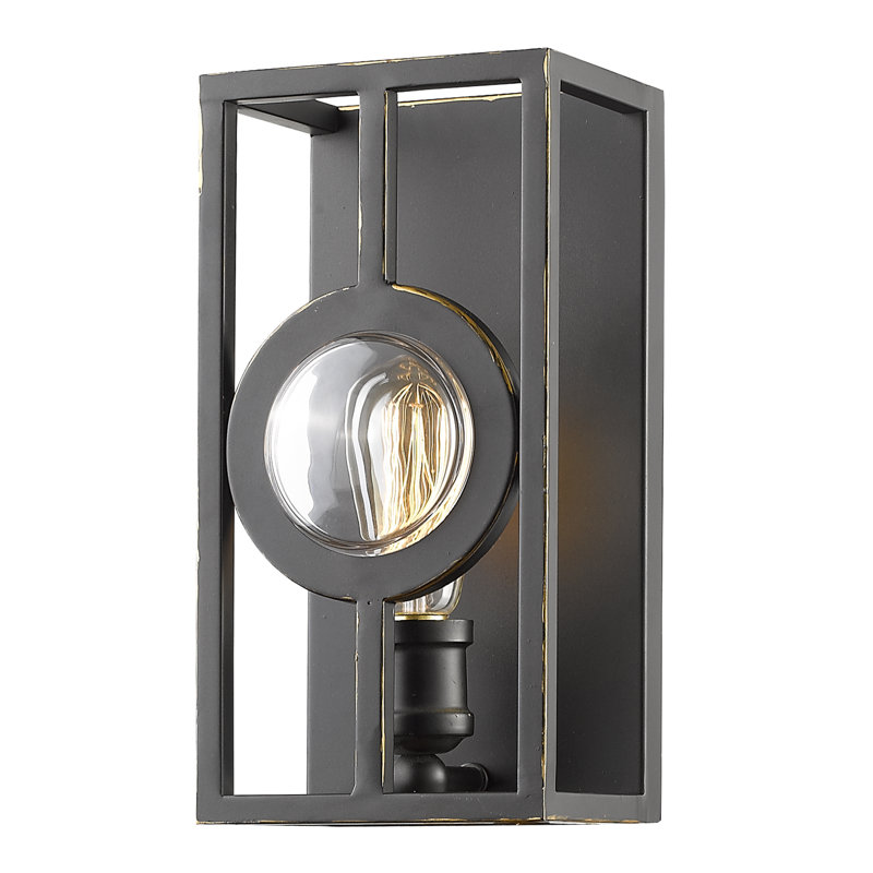 Silvey Steel Flush Mounted Sconce, 12" H x 6" W x 5.5" D, Olde Bronze