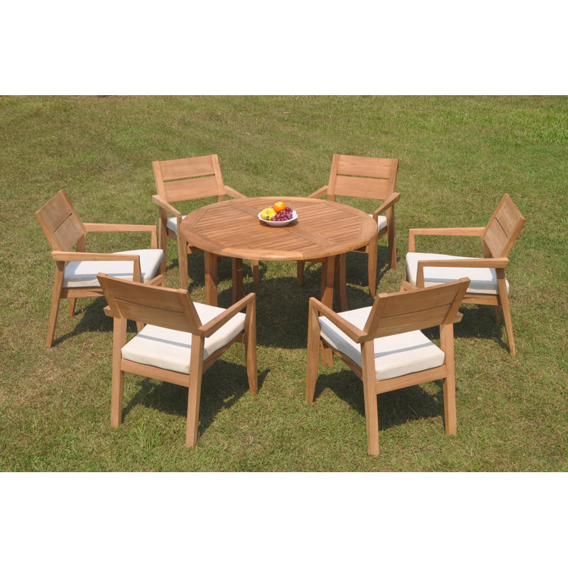 Ensemble de bistro teck 3 pièces luxueux Donner, H 30,5 po x l 48 po, 6