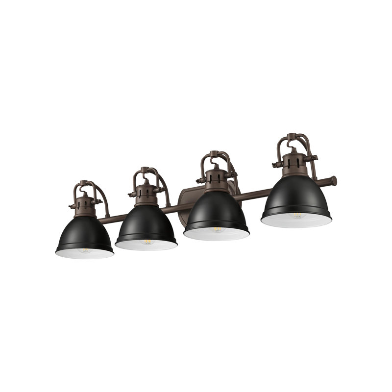 Brynnan 4-Light Bath Vanity, Rubbed Bronze, Matte Black