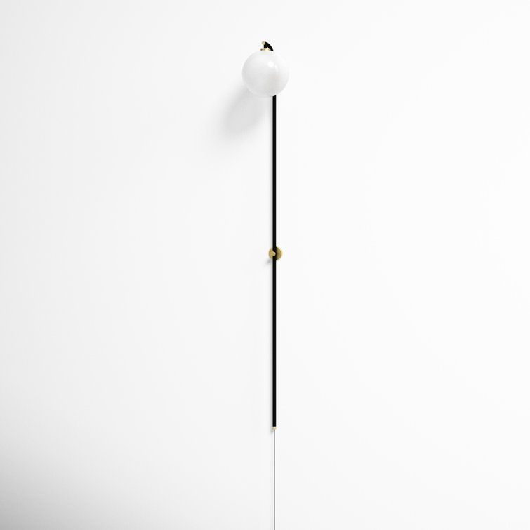 Arrington Single Light Glass Steel Dimmable Plug-in Wallchiere