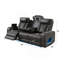 Dark Grey Synthetic Leather Sofa w/Power Headrest, USB, Wireless Charger, LED & Reading Light