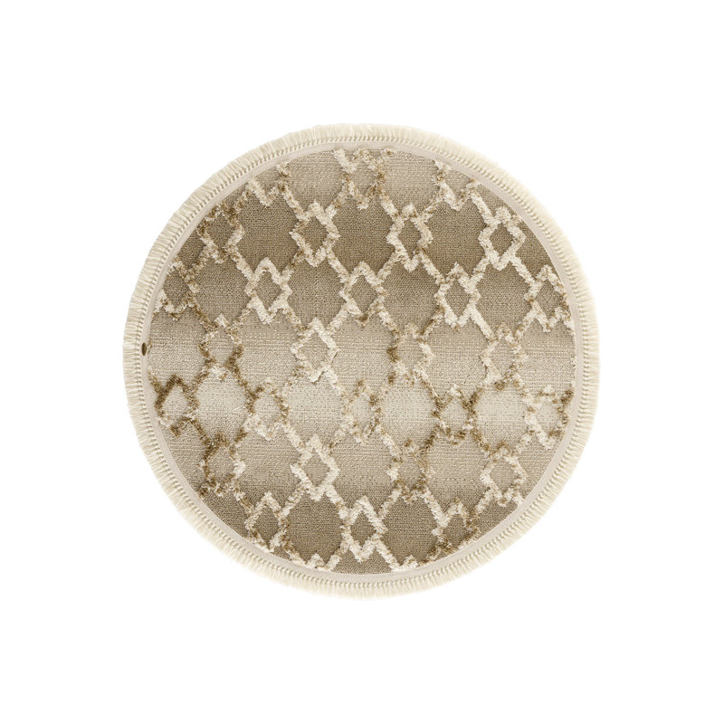 Rekhwan Round Geometric Indoor / Outdoor Area Rug, Round 2'7"