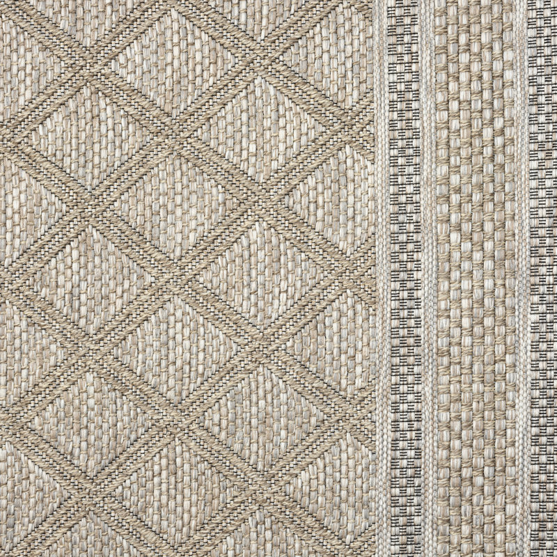 Harril Flatweave Faux Jute Tan/Natural Indoor/Outdoor Rug, Rectangle 2' x 3'