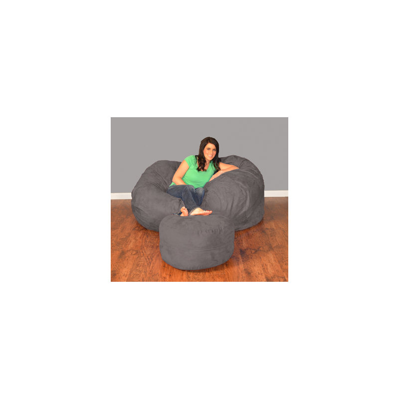 Breton Bean Bag Sofa, Micro Suede - Charcoal