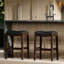 Tabouret de bar en bois de 31 po de hauteur avec siège en similicuir-687143889
