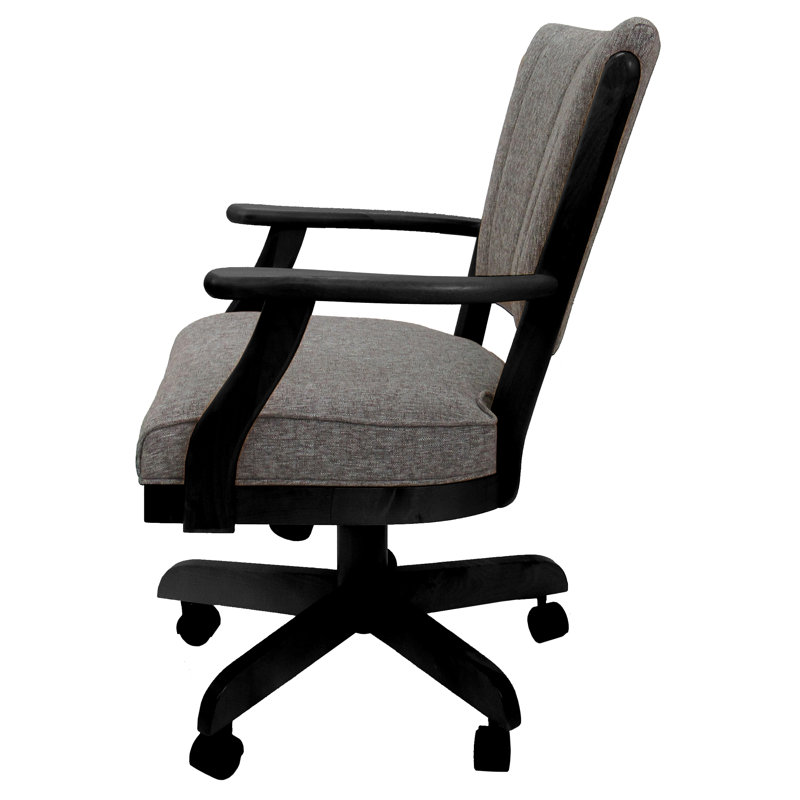 Chaise pivotante en bois avec accoudoirs Gravois, Gris Mojave, Noir