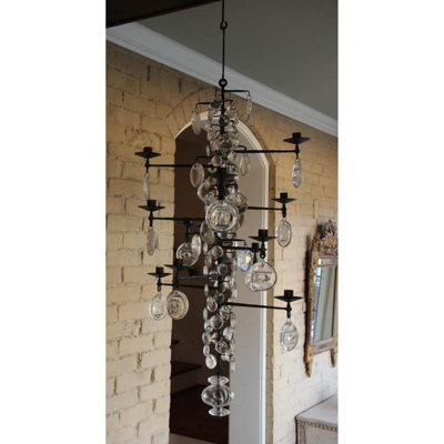 Lustre suspendu en fer clair Mid-Century