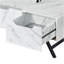 Table basse Throm blanche avec faux grain de marbre et plateau relevable