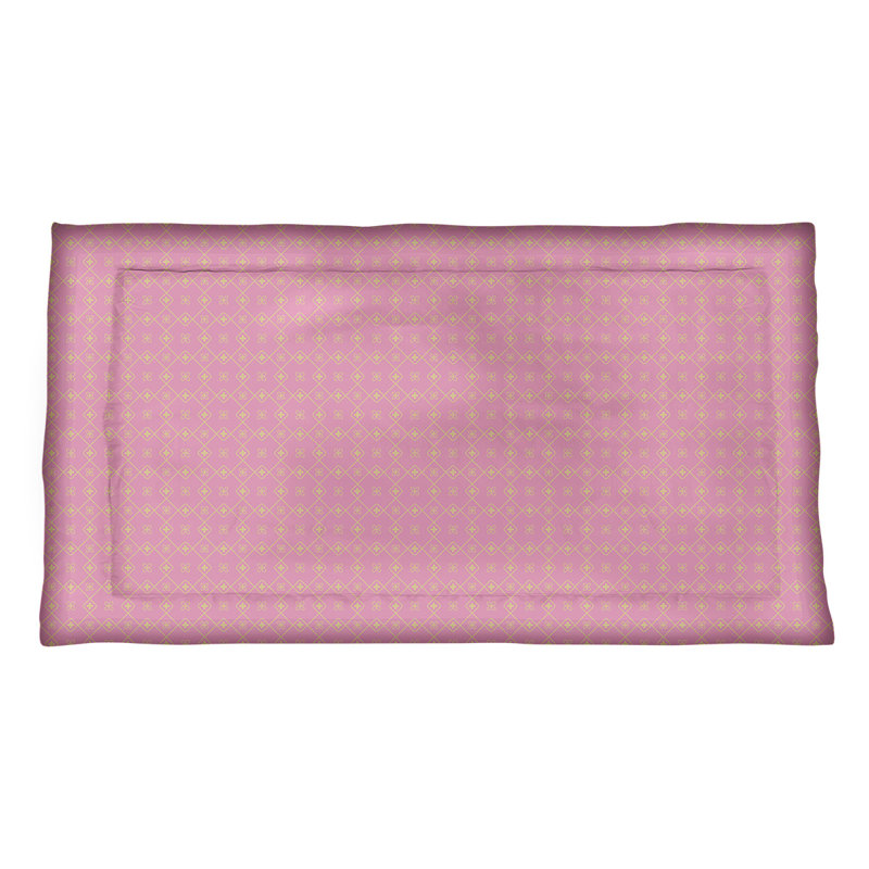 Katelyn Elizabeth Polyester Geometric Sham Set, King, Microfiber, Pink/Yellow