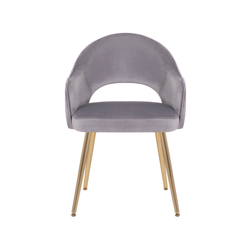 45.49cm H Velvet Upholstered Armchair, Grey