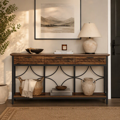 70.9" Console Table, Long Entryway Table Accent Table with Storage Drawers