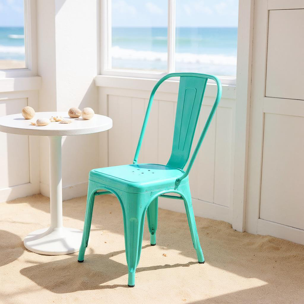 Modern Woolley Metal Stacking Dining Chair – Comfortable Durable Seating for Patio, Kitchen, or Outdoor Spaces