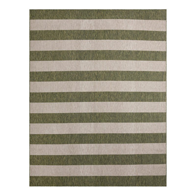 Palominas Striped Green/Gray Indoor / Outdoor Area Rug