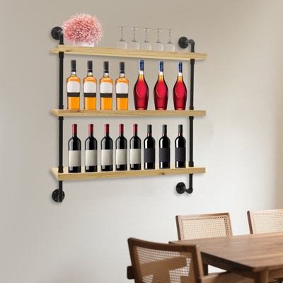 3-Tier Wine Rack, Wall-Mounted Wine Bottle Rack