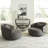 Dubenky Upholstered Swivel Cuddler Chair-1832350184