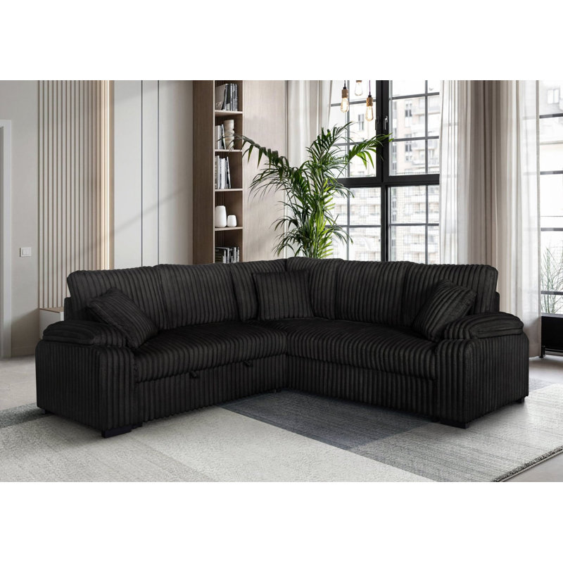 Canapé modulaire Neeha, Tissu noir