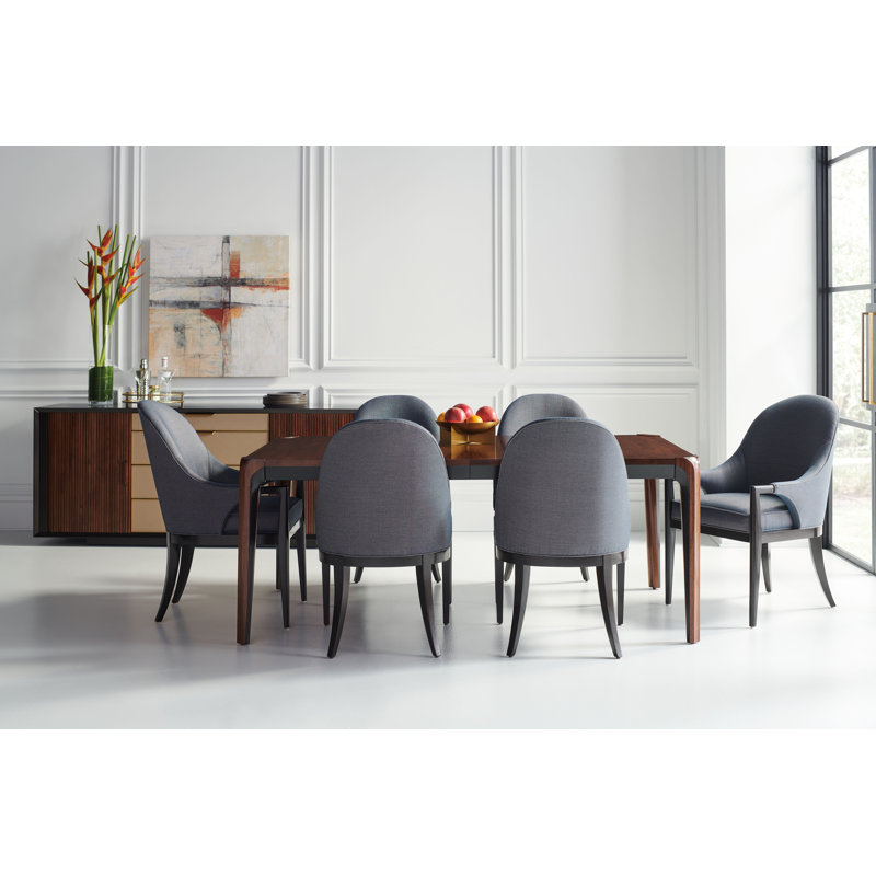 Caracole Classic 19.625'' H Upholstered Side Chair, Dark Chocolate, Dark Blue