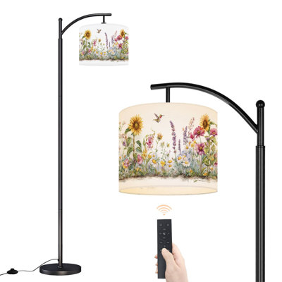 Lampe sur pied à motif floral avec abat-jour réglable Spring Meadow