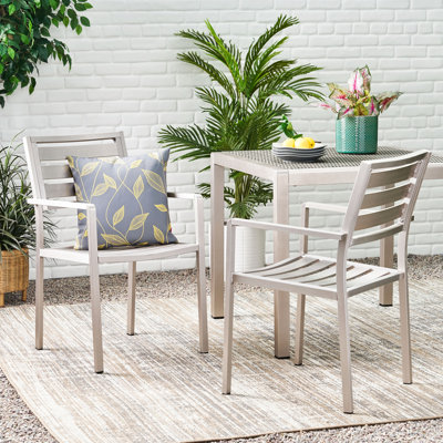 Outdoor Modern Aluminum Dining Chair (Set Of 2) by Latitude Run
