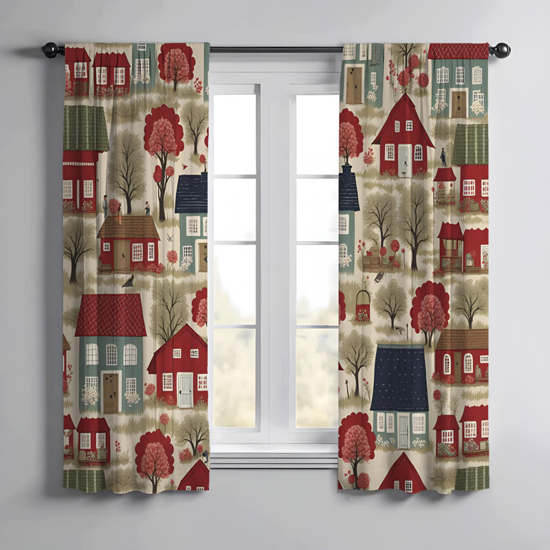 Paire de rideaux semi-transparents en polyester Rigley, L 40 po x L 61 po