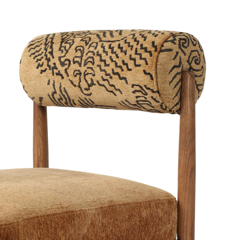 Jazelle Dining Chair-Taupe Shearling,  Balkan Ochre/Dharma Ochre