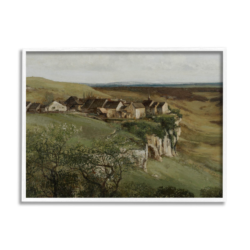 Art de giclée par Cliff Cottage, H 24 po x l 30 po x P 1,5 po, Giclée encadrée blanc bord de mer
