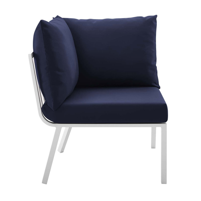 Ensemble de conversation modulaire 3 pièces Riverside, gris, Blanc bleu marine