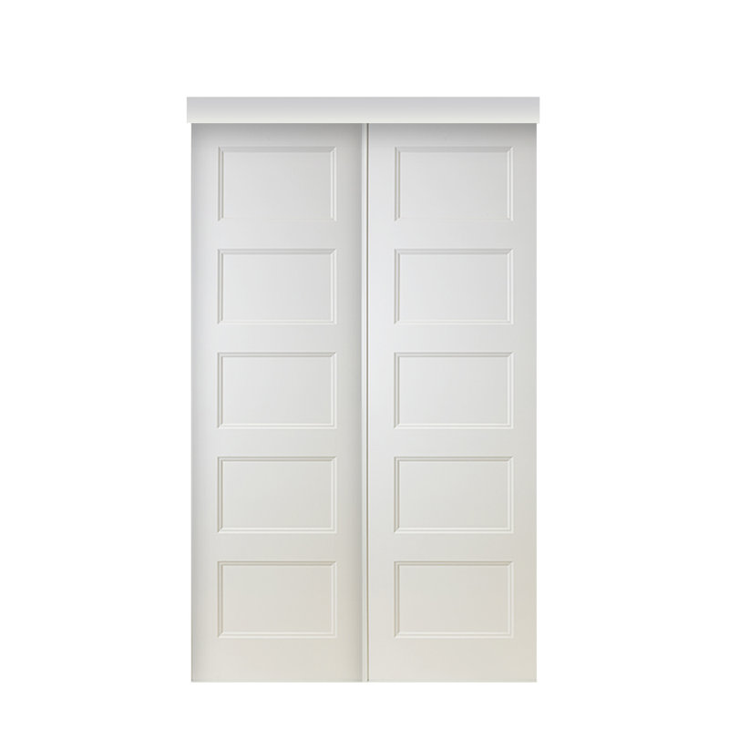 Porte de placard coulissante préfinie 1/2 panneau blanche 1/2 po, 48 po x 80 po