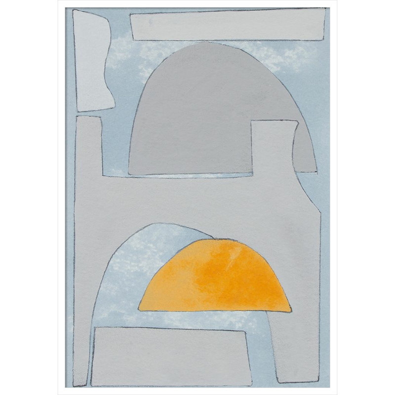 «Femi Elements Of The Chateau VI» par Rob Delamater, reproduction d'art encadrée, H 41 po x l 29 po x P 1 po, Blanc
