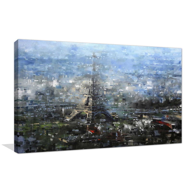 " Blue Paris " by Mark Lague, Wrapped Canvas, 24" H x 40" W x 1.5" D
