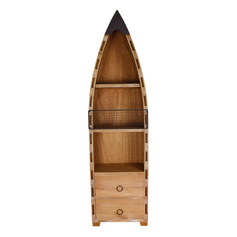 Décoration murale bateau en bois avec tablette