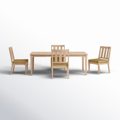Samya 81.4'' Rectangular 4 - Person Outdoor Dining Set with Cushions