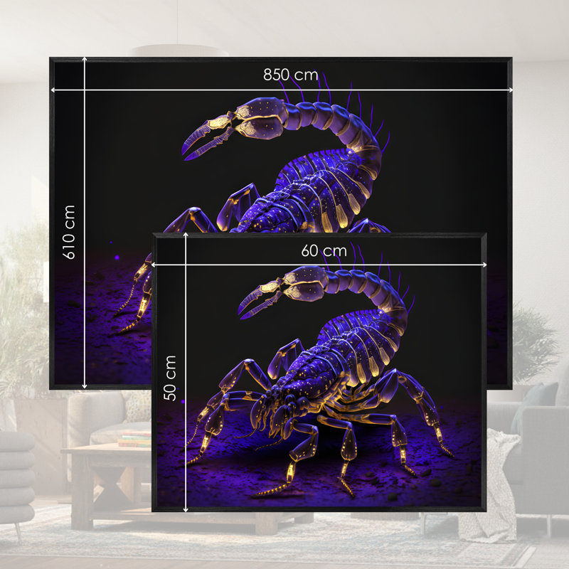 Single Picture Frame LED Illuminated Wall Art Wall Art on Glass / Aluminium, 50 cm H x 60 cm W