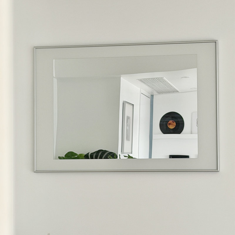 Miroir mural rectangulaire en métal, 19.69" H x 27.56" W, White