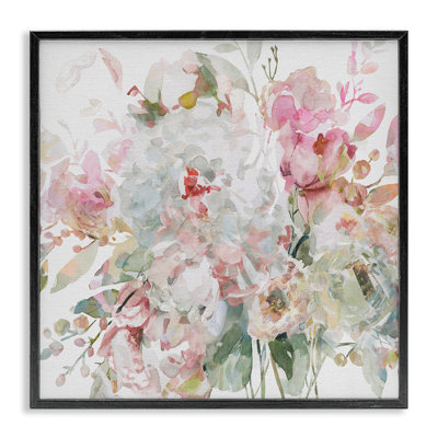 Giclée encadrée romantique, fleurs de pastel, design par Carol Robinson