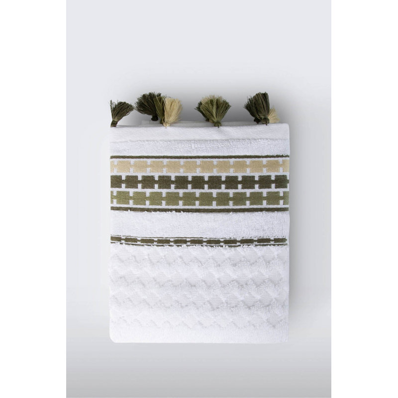 Débarbouillette 100% coton Phillippi, Vert/blanc