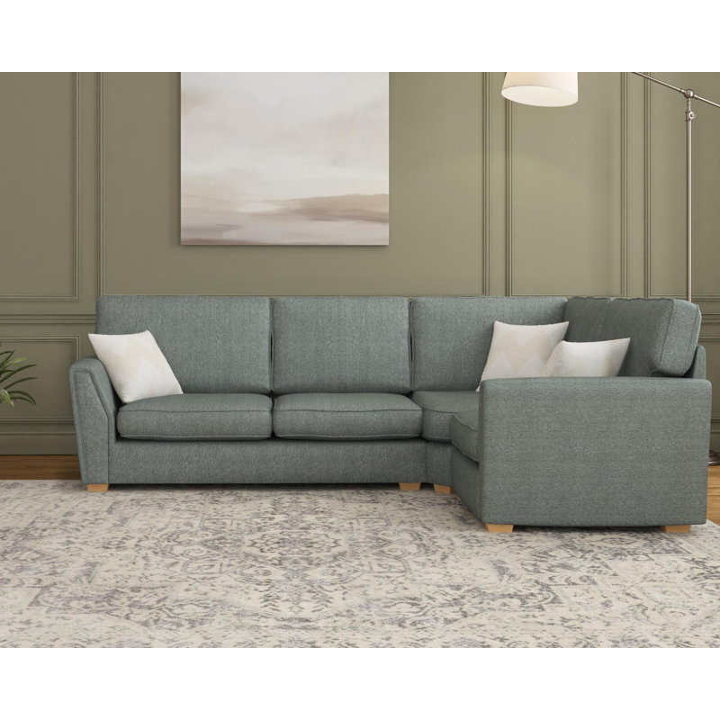 Wendleberry Corner with two seats, Fixed Back, Royal Blue Polyester, Left Hand Facing