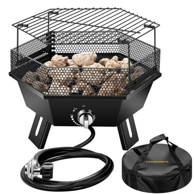 24 In. 58,000 Btu Smokeless Propane Gas Outdoor Fire Pit With Carry Bag
