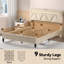 Base de lit avec lumière DEL et station de charge, cadre de lit plateforme tapissier avec tête de lit / support à lattes en bois / haut-parleur Bluetooth, aucun sommier nécessaire / silencieux, assemblage facile-1924875842
