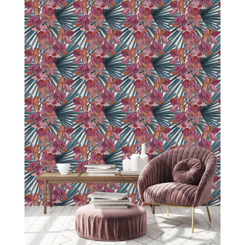 Adhésif mural floral d'Hitje, L 2,08 pi x L 10,42 pi